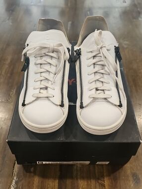 Y-3 Stan Smith Zip White Sneakers with Black Zip Accents